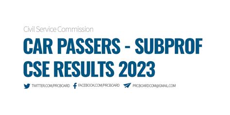 CAR PASSERS PROFESSIONAL: August 2023 Civil Service .